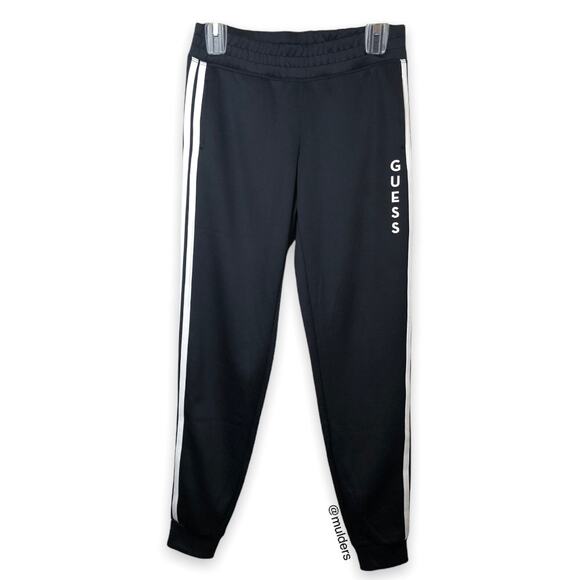 Guess Black Mid Rise Stripe Down Side Athletic Jogger Pants XS - Picture 1 of 15